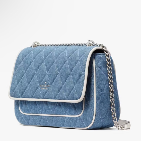 Kate Spade Carey Denim Medium Flap Shoulder Bag - Picture 3 of 12